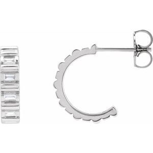 Ladies Natural Diamond 11.6 mm Hoop Earrings (Si2-Si3, Ghi) — Platinum