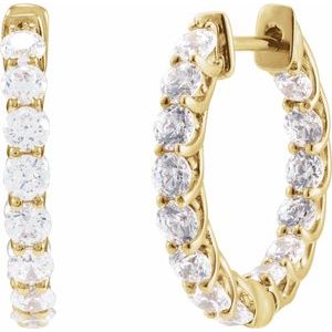 Lab-Grown Diamond Inside-Outside Hoop Earrings - Style 689135