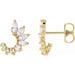 Ladies Natural Diamond Front-Back Earrings (I1, GHI) — 14K Yellow Gold