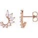 Ladies Natural Diamond Front-Back Earrings (I1, GHI) — 14K Rose Gold