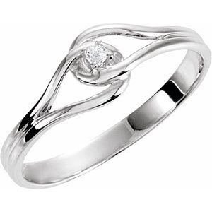 Ladies Natural Diamond Ring (I1, G-H) — 14K White Gold