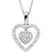 Ladies Natural Diamond Heart Necklace (I1, H+) — 14K White Gold