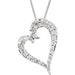 Ladies Natural Diamond Heart Necklace (I1, H+) — 14K White Gold