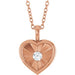 Ladies Natural Diamond Heart Necklace (I1, G-H) — 14K Rose Gold
