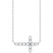 Ladies Natural Diamond Sideways Cross Necklace (I1, G-H) — 14K White Gold