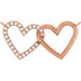 Ladies Natural Diamond Petite Double Interlocking Heart Necklace Center (I1, G-H) — 14K Rose Gold