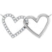 Ladies Natural Diamond Petite Double Interlocking Heart Necklace Center (I1, G-H) — 14K White Gold