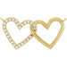 Ladies Natural Diamond Petite Double Interlocking Heart Necklace Center (I1, G-H) — 14K Yellow Gold