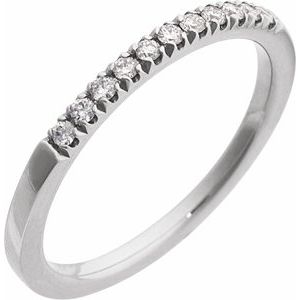 Ladies Natural Diamond Stackable Ring (I1, G-H) — 10K White Gold