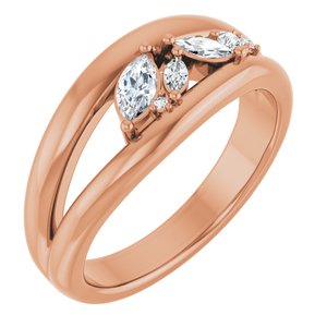 Ladies Natural Diamond Negative Space Ring (I1, GHI) — 14K Rose Gold