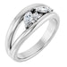 Ladies Natural Diamond Negative Space Ring (I1, GHI) — Sterling Silver