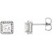 Ladies Natural Diamond Halo-Style Earrings (I1, G-H) — Sterling Silver