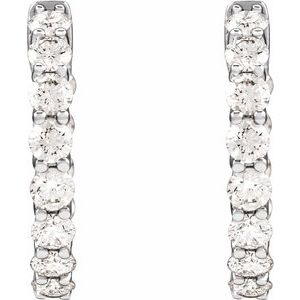 Lab-Grown Diamond Inside-Outside Hoop Earrings - Style 689135