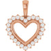 Ladies Natural Diamond Heart Pendant (Si2-Si3, G-H) — 14K Rose Gold