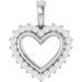 Ladies Natural Diamond Heart Pendant (Si2-Si3, G-H) — Sterling Silver
