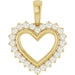 Ladies Natural Diamond Heart Pendant (Si2-Si3, G-H) — 14K Yellow Gold