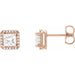 Ladies Natural Diamond Halo-Style Earrings (I1, G-H) — 14K Rose Gold