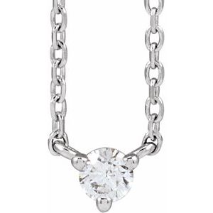 Ladies Natural Diamond 3-Prong Necklace (I1, G-H) — Sterling Silver