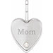 Ladies Natural Diamond Engraved MOM Heart Charm/Pendant (I1, G-H) — Sterling Silver