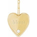 Ladies Natural Diamond Engraved MOM Heart Charm/Pendant (I1, G-H) — 14K Yellow Gold