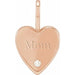 Ladies Natural Diamond Engraved MOM Heart Charm/Pendant (I1, G-H) — 14K Rose Gold