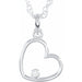 Ladies Natural Diamond Heart Necklace (I1, G-H) — 14K White Gold