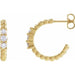Ladies Natural Diamond Beaded 19.3 mm Hoop Earrings (I1, G-H) — 14K Yellow Gold