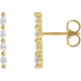 Ladies Natural Diamond Bar Earring — 14K Yellow Gold