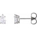 Ladies Natural Diamond Earrings — 14K White Gold