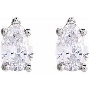 Lab-Grown Diamond Pear 5-Prong Stud Earrings