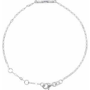 Ladies Natural Diamond Three-Stone Bar 6 1/2-7 1/ Link Bracelet (Si2-Si3, Ghi) — Sterling Silver