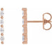 Ladies Natural Diamond Bar Earring — 14K Rose Gold