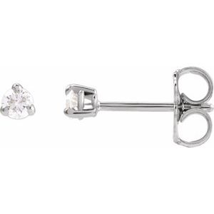 Ladies Natural Diamond Earrings (I1, G-H) — Sterling Silver