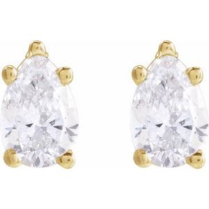 Lab-Grown Diamond Pear 5-Prong Stud Earrings