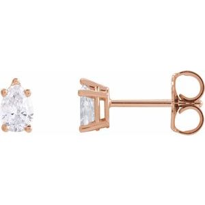 Ladies Natural Diamond Earrings — 14K Rose Gold