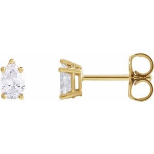 Ladies Natural Diamond Earrings — 14K Yellow Gold