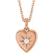 Ladies Natural Diamond Starburst Heart Necklace (I1, G-H) — 14K Rose Gold