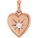 Ladies Natural Diamond Starburst Heart Pendant (I1, G-H) — 14K Rose Gold