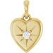 Ladies Natural Diamond Starburst Heart Pendant (I1, G-H) — 14K Yellow Gold
