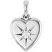 Ladies Natural Diamond Starburst Heart Pendant (I1, G-H) — Sterling Silver