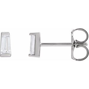 Ladies Natural Diamond Channel-Set Earrings (Si2-Si3, Ghi) — Platinum