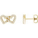 Ladies Natural Diamond Interlocking Heart Earrings — 14K Yellow Gold