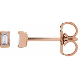 Ladies Natural Diamond Stud Earrings (Si2-Si3, G-H) — 14K Rose Gold