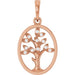 Ladies Natural Diamond Tree of Life Pendant (I1, G-H) — 14K Rose Gold