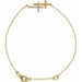 Ladies Natural Diamond Double Sideways Cross Bracelet (I3, Hij) — 14K Yellow Gold