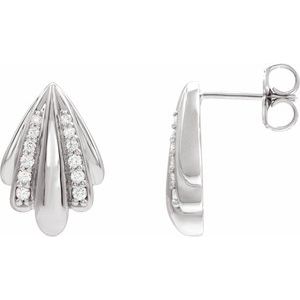 Ladies Natural Diamond Earrings — Sterling Silver