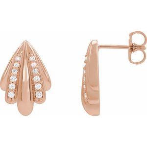 Ladies Natural Diamond Earrings — 14K Rose Gold