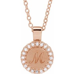Ladies Natural Diamond Necklace (I1, G-H) — 14K Rose Gold