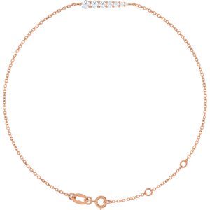 Ladies 1/10 Natural Diamond Graduated 6 1/2-7 1/ Bracelet (Si2-Si3, G-H) — 14K Rose Gold