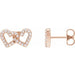 Ladies Natural Diamond Interlocking Heart Earrings — 14K Rose Gold